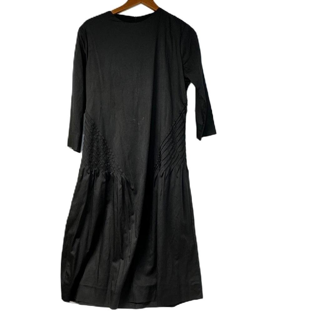 Blue Perla woman’s black size 14 midi textured dress lbd fit & flair fancy fun